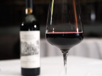 Bottle and glass of red wine Seagar's restaurant Destin FL
